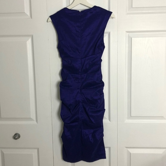 🖤 XXS 🖤 NWT Prom Dress Purple Ruched Fitted Mini Party Dress​ - Picture 2 of 7